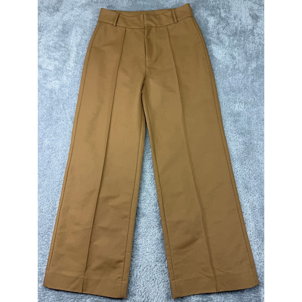 Destree Pants Womens 38 Brown Wide Leg High Rise Cotton Trousers Portugal